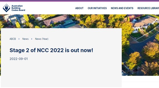 National Construction Code (NCC) changes