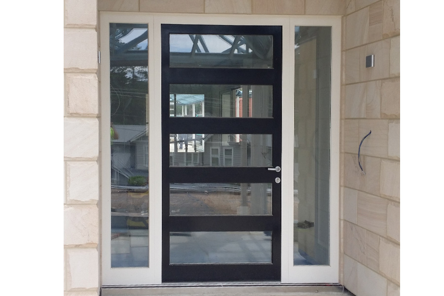 Glazed entrance door with sidelights Glazed entrance door with sidelights