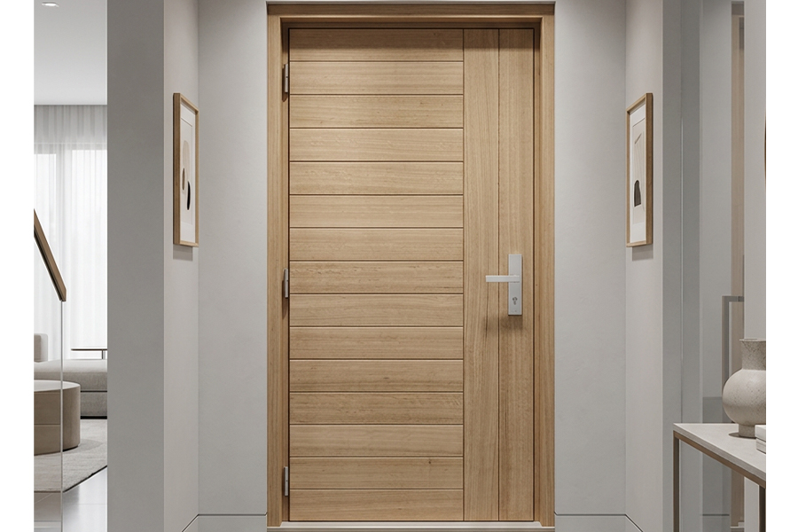 Modern horizontal timbers door Modern horizontal timbers door